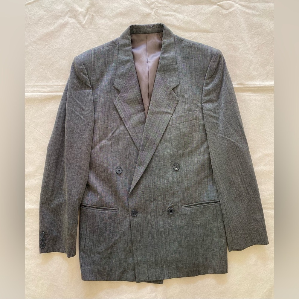 Vintage Yves Saint Laurent Gray Double-Breasted Men's Blazer w Matching Pants